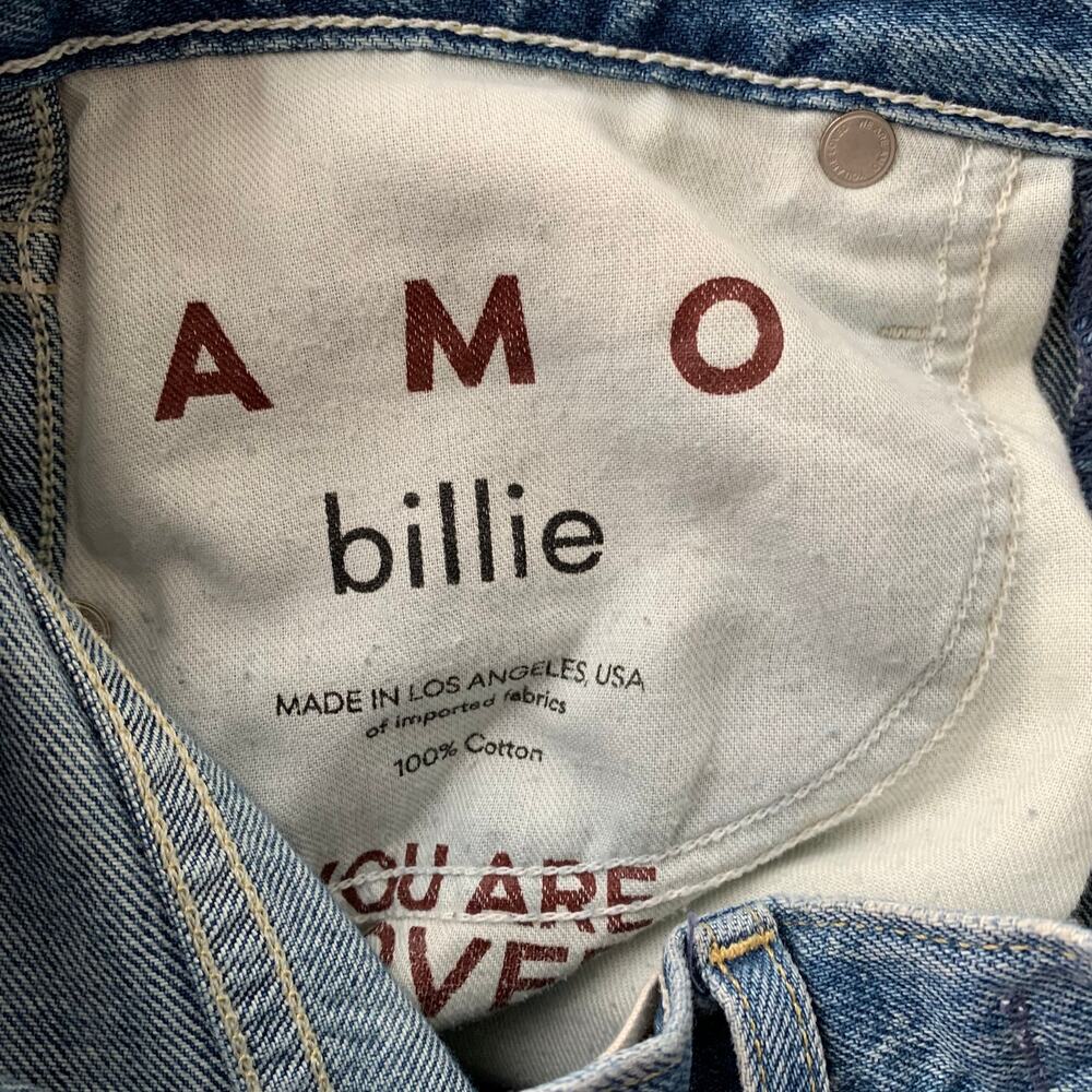 Amo Billie Jeans Womens Blue 100% Cotton Wide Leg Crop Size 27 - Picture 14 of 16